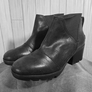 Sorel Women's Cate Chelsea Boot Casual Waterproof Blackened Brown Sz 7.5